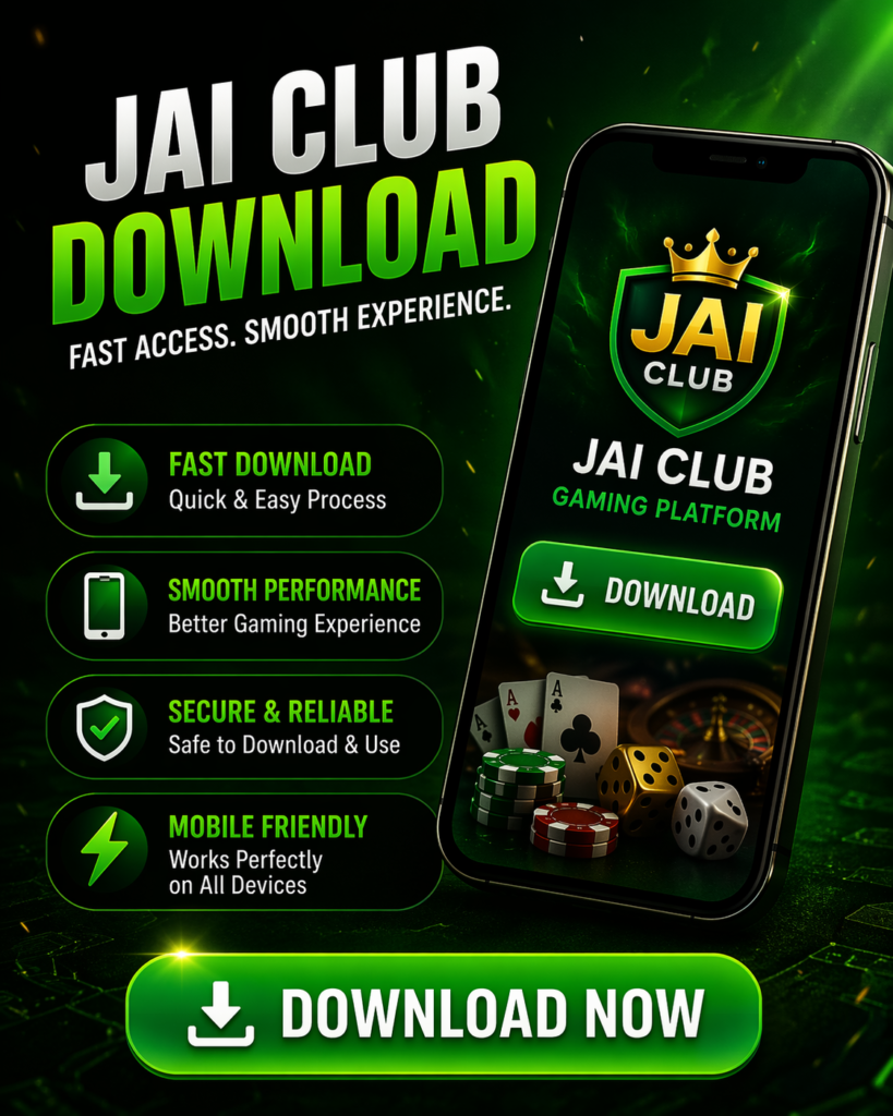 Jai Club download page showing easy access to a fast and smooth gaming platform on mobile device